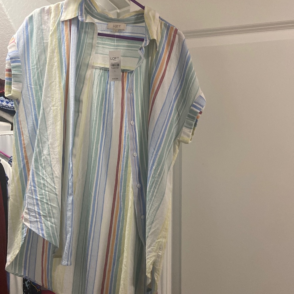 Loft beach linen type button down